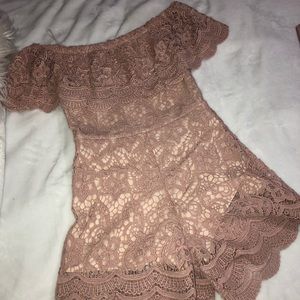 Off-Shoulder Lace Romper
